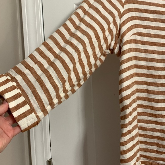 Rachel Zoe 100% linen striped button up blouse - Picture 3 of 7